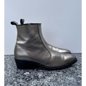 Straight to Hell - RICHARDS – SILVER LEATHER ZIP BOOTS Men’s Size 7